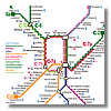 Схема железных дорог в районе Мадрида